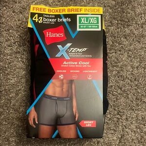Hanes X-Temp Boxer Briefs - Gray and Black